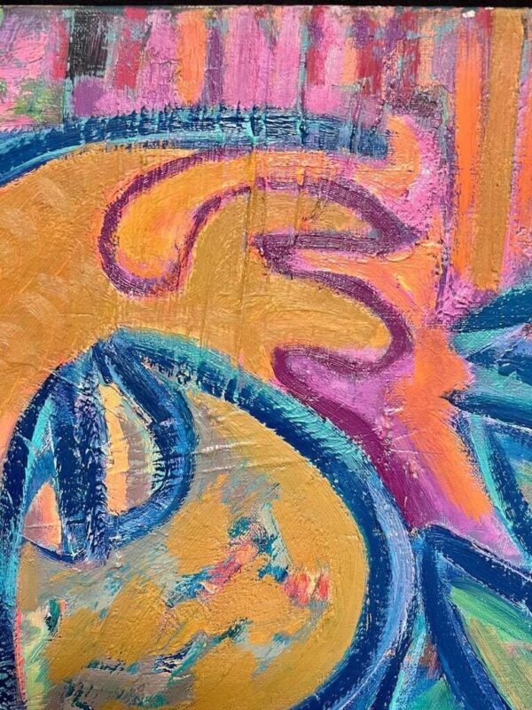 Gilbert Pelissier (1924) - Sans titre (Vibrant Pink Orange and Blue Abstract) - Imagen 2