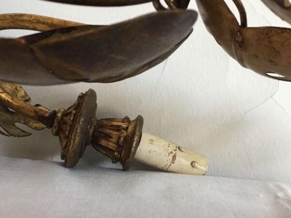 Apliques hoja hierro forjado dorado - Imagen 17
