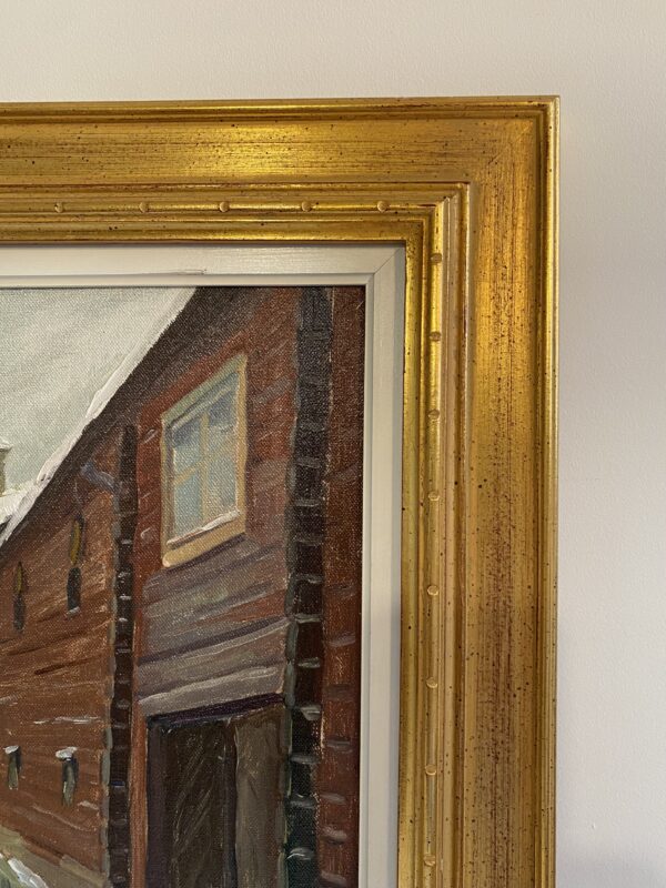 Cuadro. Casa rojas en Invierno, de Bengt Söderström - "Badhusgatan, invierno, Västerås" - Imagen 3