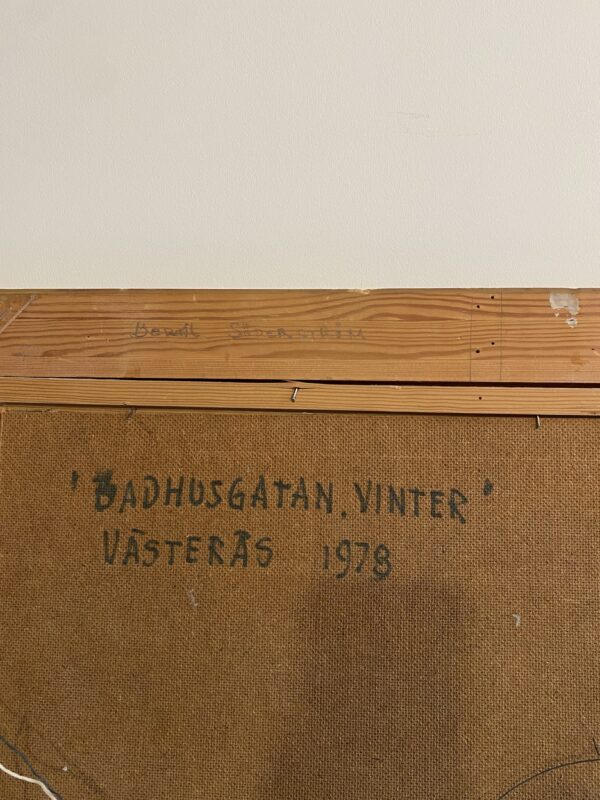 Cuadro. Casa rojas en Invierno, de Bengt Söderström - "Badhusgatan, invierno, Västerås" - Imagen 7