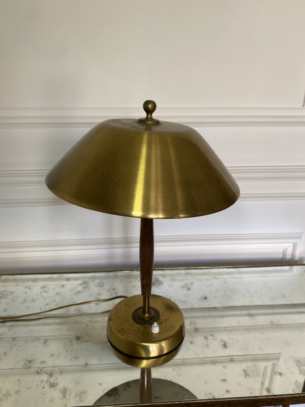 LAMPARA Sobremesa latón dorado y madera de Einar Bäckström, Modelo 5014 - Imagen 2