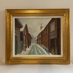 Cuadro. Casa rojas en Invierno, de Bengt Söderström - "Badhusgatan, invierno, Västerås"
