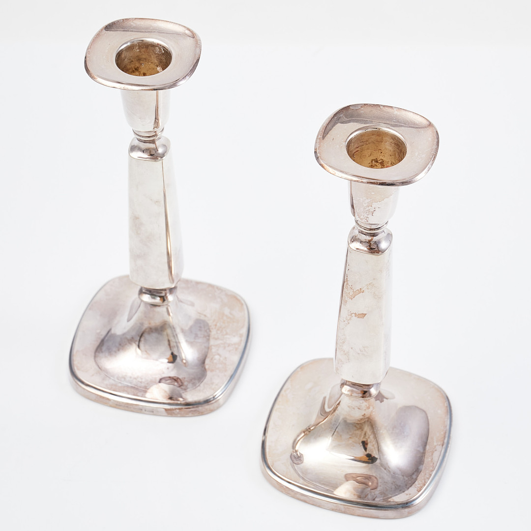 Par de candelabros en plata diseñados por Tore Eldh para Ceson -Suecia- - Imagen 3