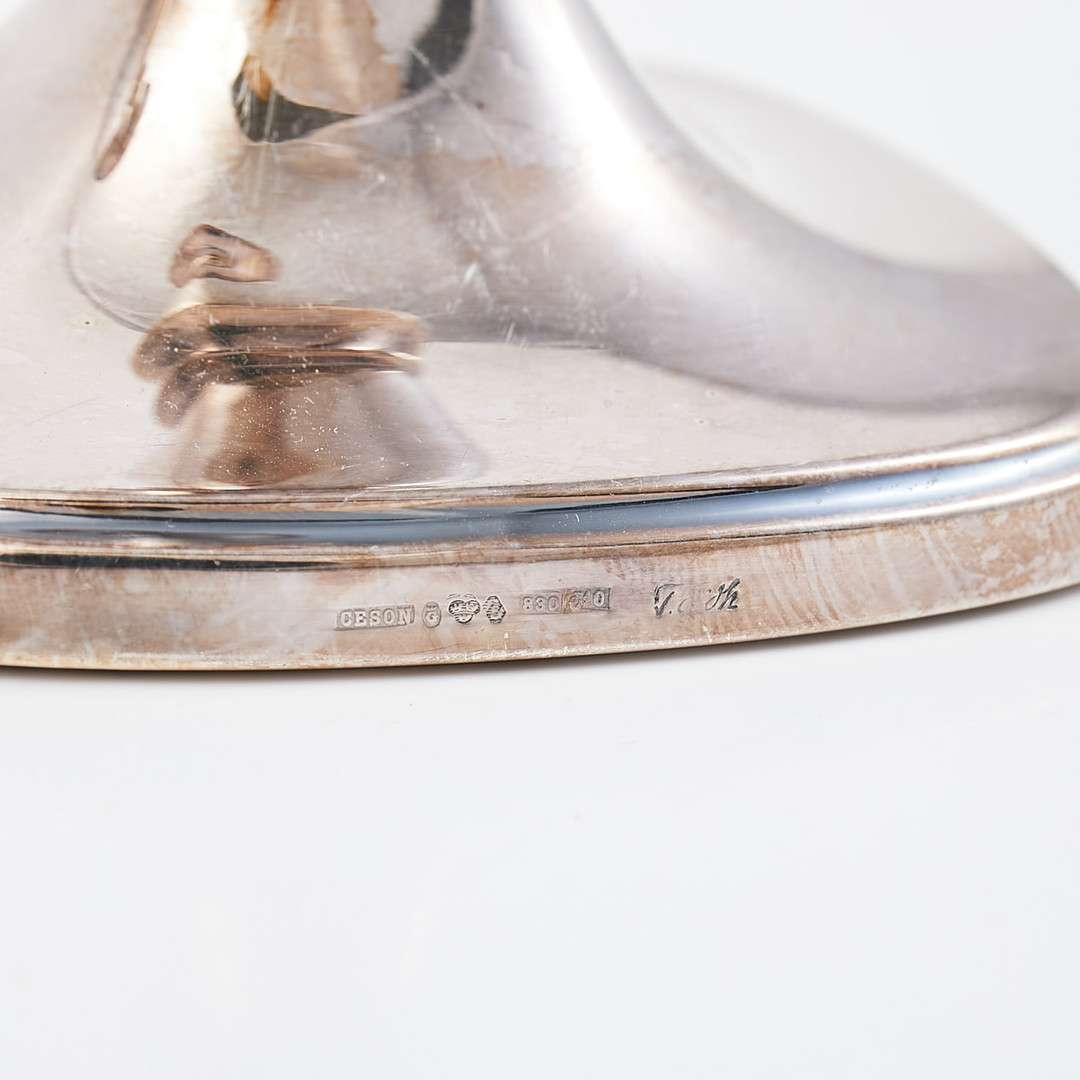 Par de candelabros en plata diseñados por Tore Eldh para Ceson -Suecia- - Imagen 4