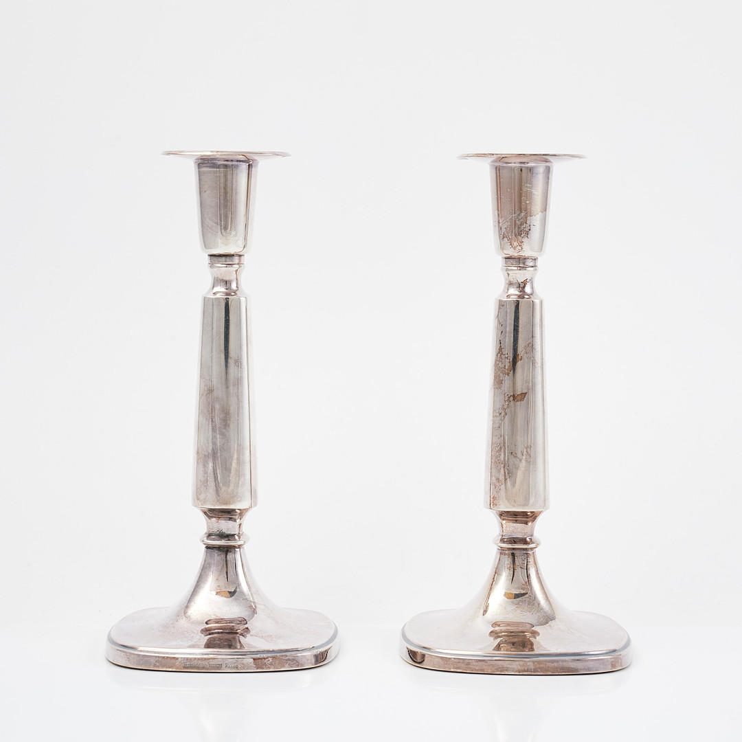 Par de candelabros en plata diseñados por Tore Eldh para Ceson -Suecia- - Imagen 2