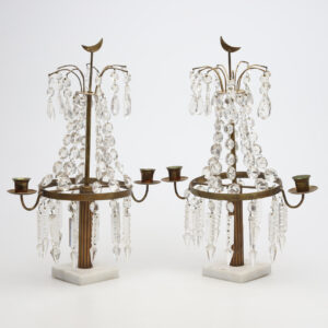 Par de girándolas suecas con colgantes de cristal