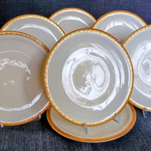 VAJILLA 9 pcs. Bavaria porcelana blanca e hilo de oro