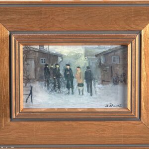 Óleo sobre panel, “En las bicicletas”OVE PERSSON (1925–1999)