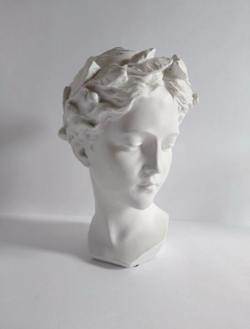 Busto femenino en yeso blanco