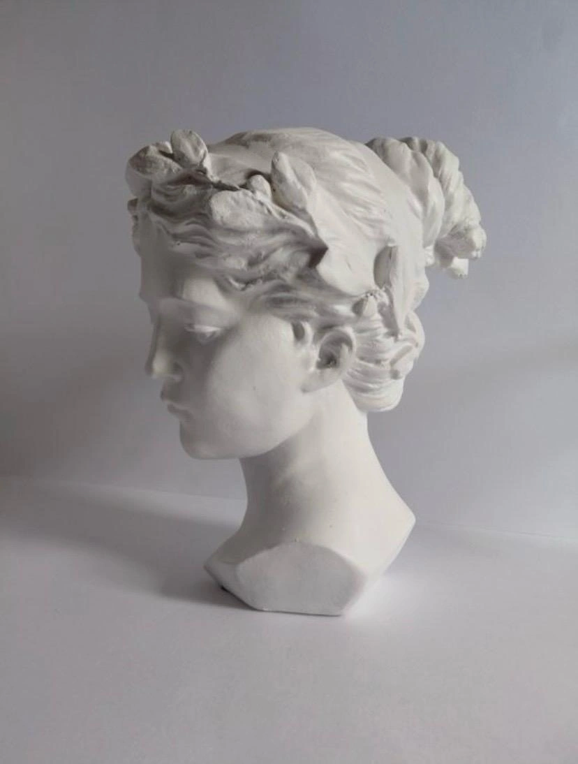 Busto femenino en yeso blanco - Imagen 4