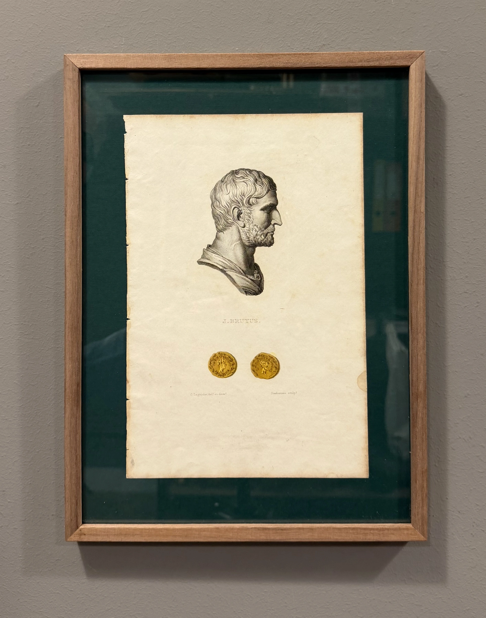 Serie de seis grabados de la antigua Roma · París, 1835. Marco madera VENDIDOS - Imagen 5
