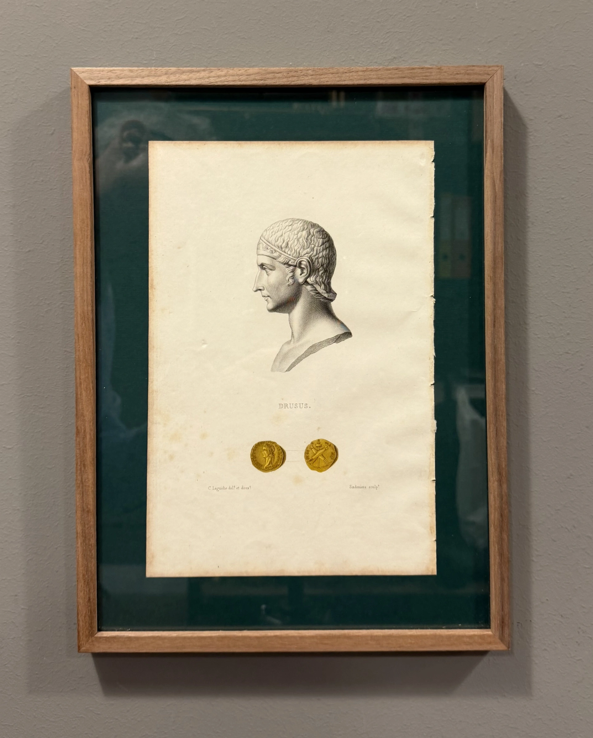 Serie de seis grabados de la antigua Roma · París, 1835. Marco madera VENDIDOS - Imagen 6