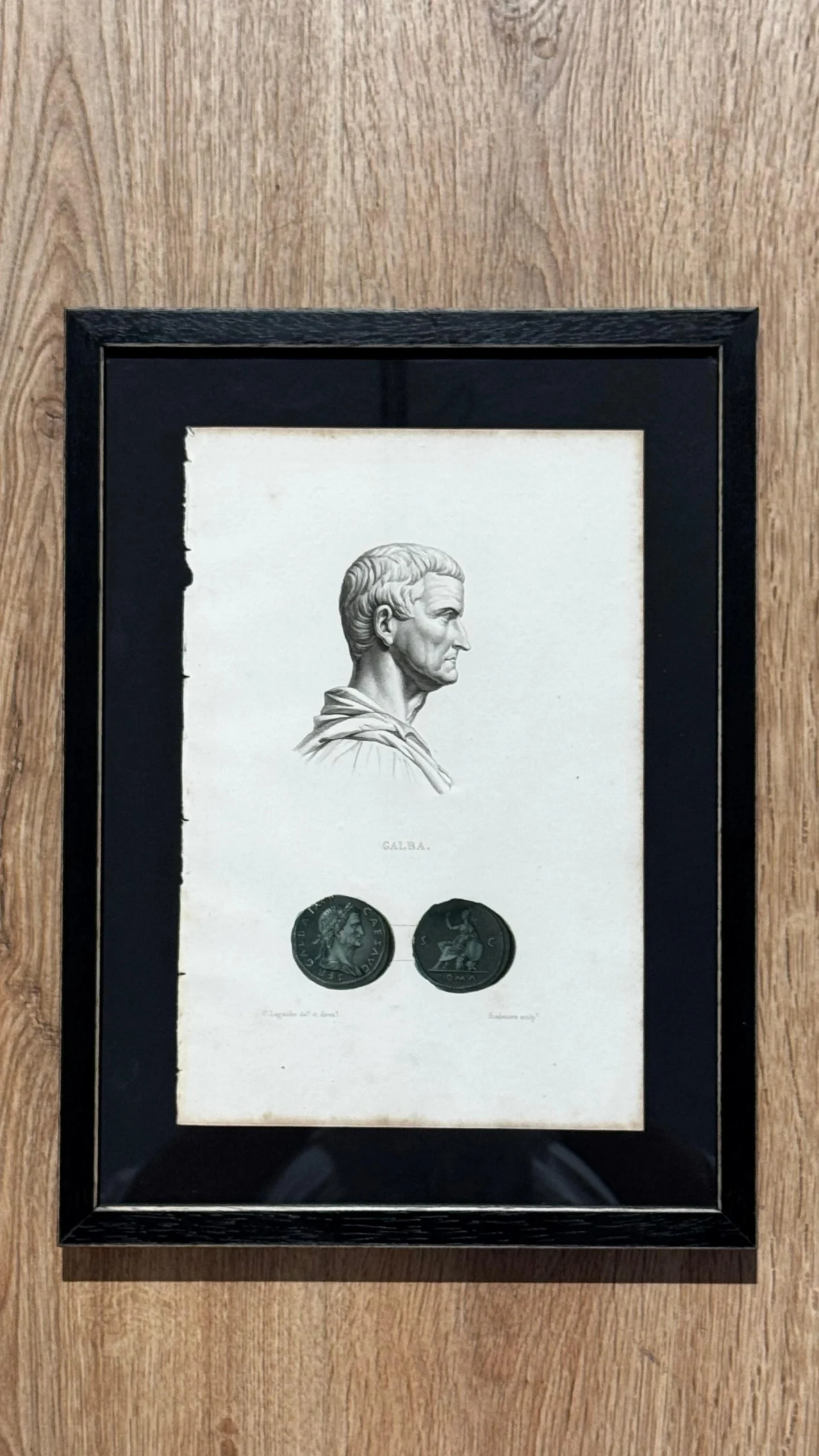 Serie de nueve grabados de la antigua Roma · París, 1835. Marco negro - Imagen 4