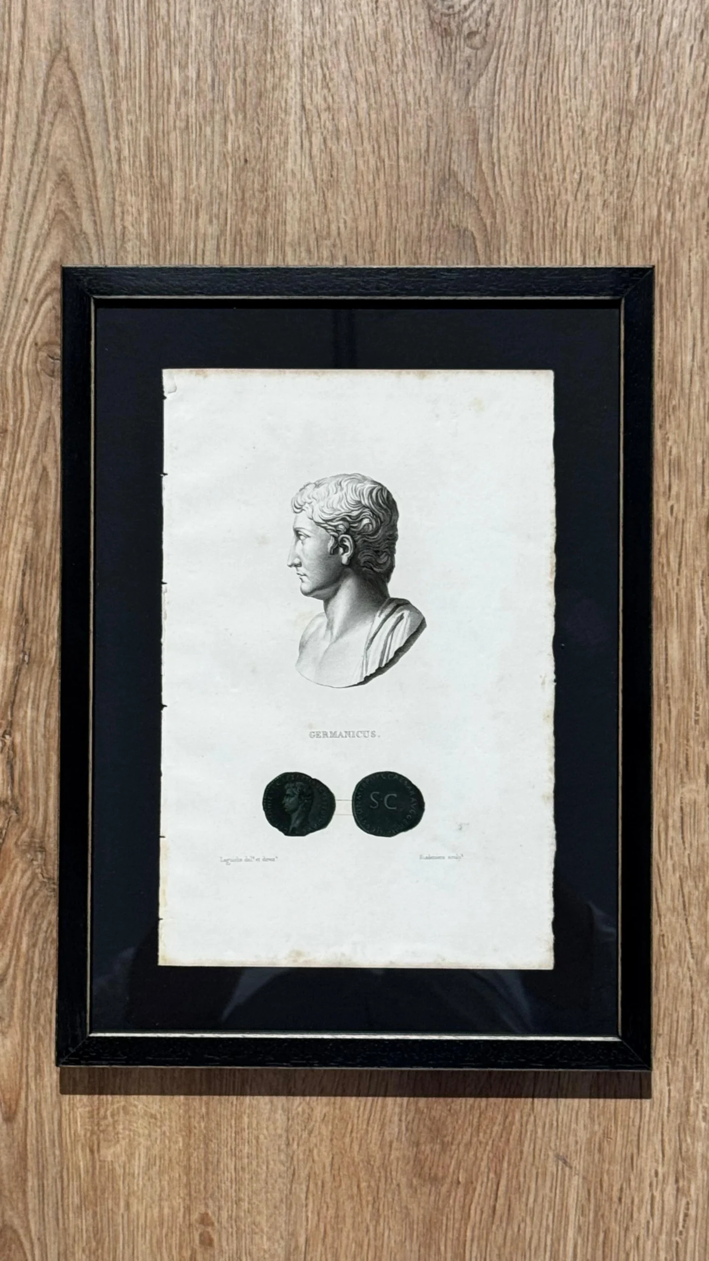 Serie de nueve grabados de la antigua Roma · París, 1835. Marco negro - Imagen 6