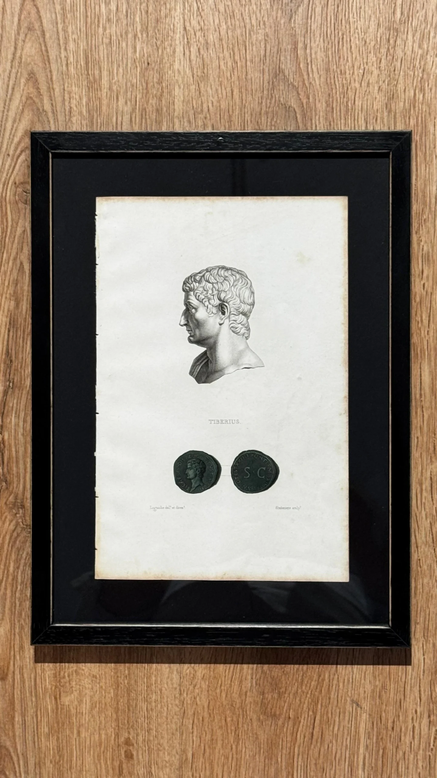 Serie de nueve grabados de la antigua Roma · París, 1835. Marco negro - Imagen 7