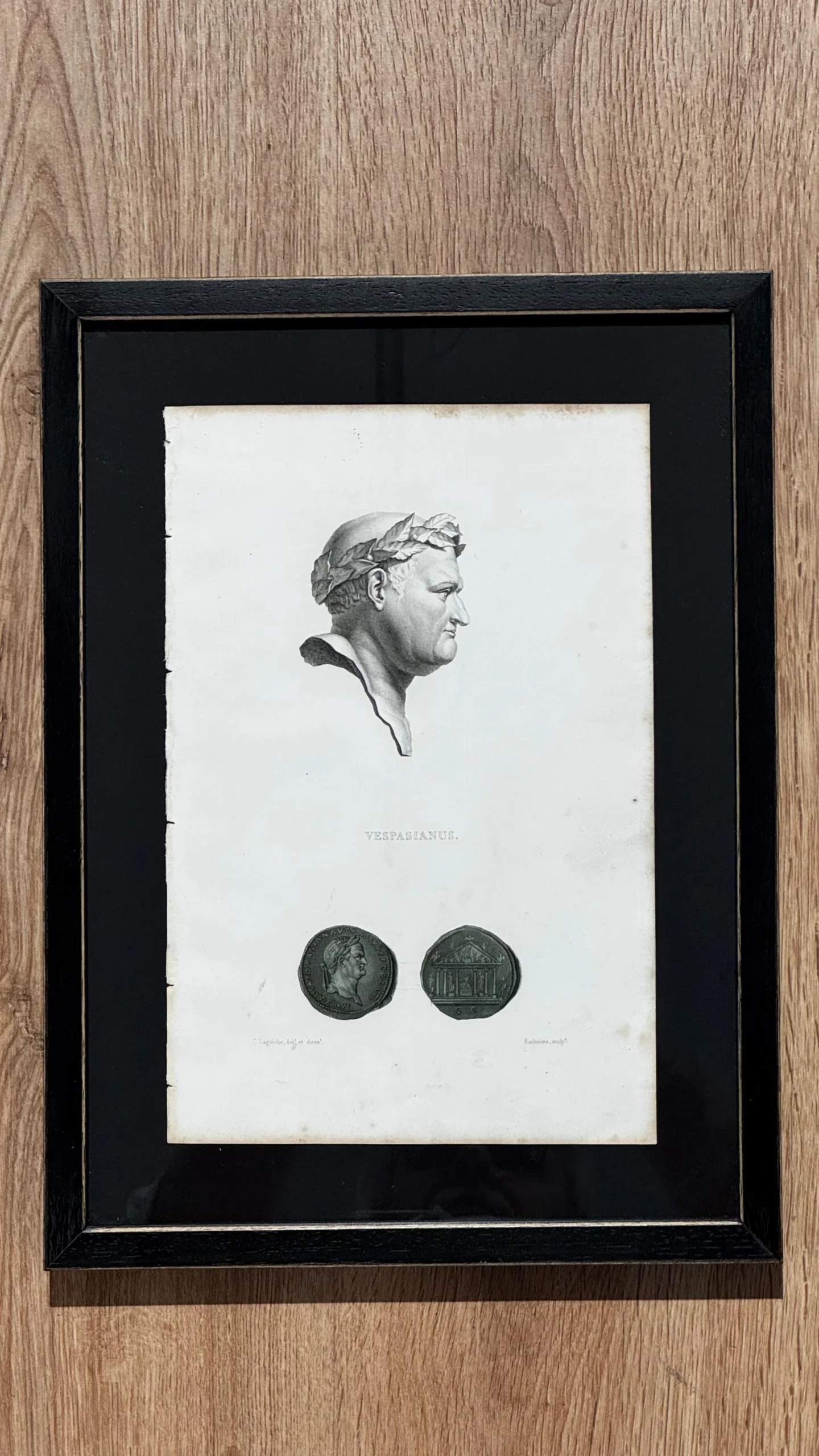 Serie de nueve grabados de la antigua Roma · París, 1835. Marco negro - Imagen 10